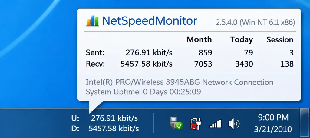 Keep An Eye On Your Internet Connection now with NetSpeedMonitor